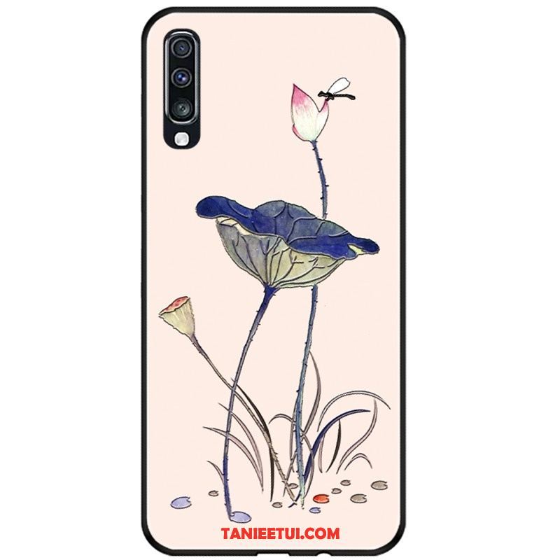 Etui Samsung Galaxy A70s Relief Miękki Vintage, Futerał Samsung Galaxy A70s Telefon Komórkowy Gwiazda Beige