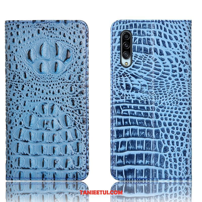 Etui Samsung Galaxy A90 5g Krokodyl Telefon Komórkowy Niebieski, Futerał Samsung Galaxy A90 5g Anti-fall Prawdziwa Skóra Ochraniacz