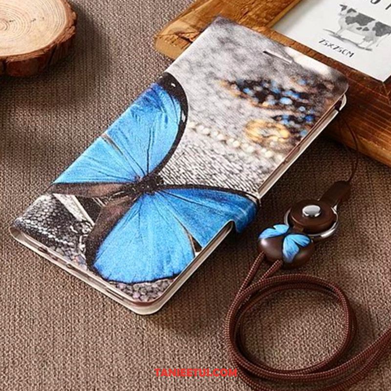 Etui Samsung Galaxy J6 All Inclusive Wiszące Ozdoby Skórzany Futerał, Pokrowce Samsung Galaxy J6 Anti-fall Niebieski Klapa