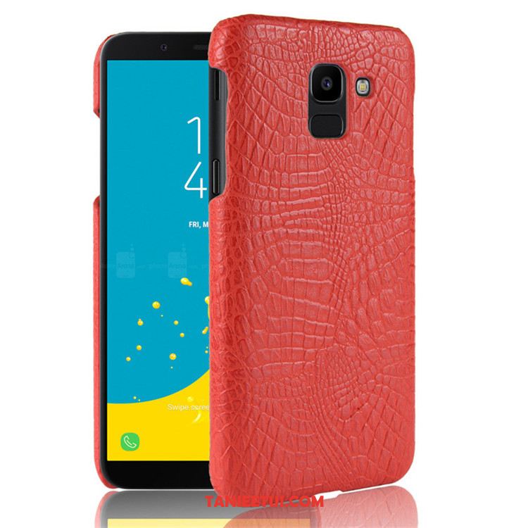 Etui Samsung Galaxy J6 Telefon Komórkowy Nubuku Gwiazda, Obudowa Samsung Galaxy J6 Trudno Czerwony Ochraniacz