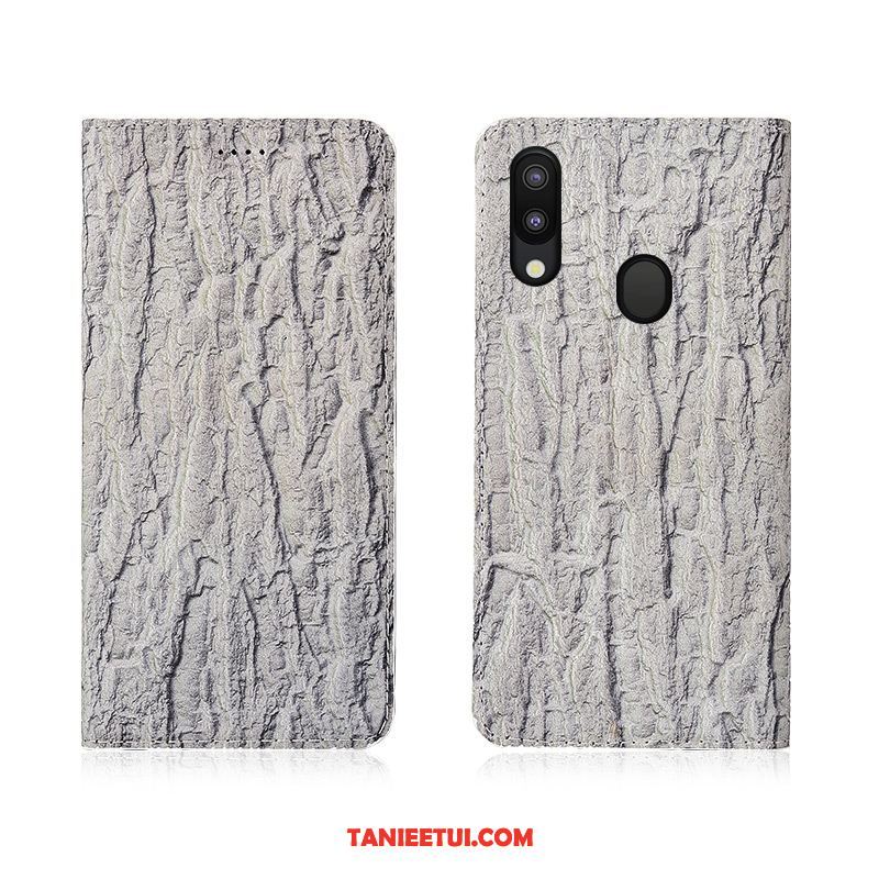 Etui Samsung Galaxy M20 Klapa Miękki Nubuku, Obudowa Samsung Galaxy M20 Ochraniacz Skóra Telefon Komórkowy Beige