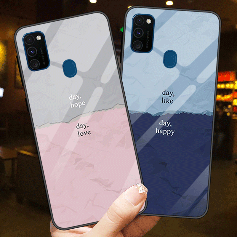 Etui Samsung Galaxy M30s Gwiazda Lustro Kolor Gradientu, Futerał Samsung Galaxy M30s Niebieski Czerwony Netto Dostosowane