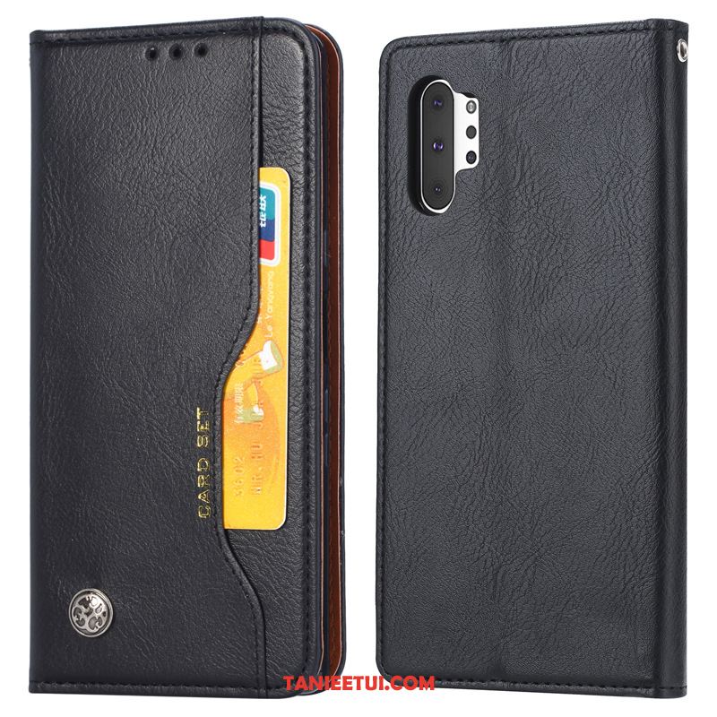 Etui Samsung Galaxy Note 10+ Gwiazda Telefon Komórkowy Skórzany Futerał, Pokrowce Samsung Galaxy Note 10+ Czarny