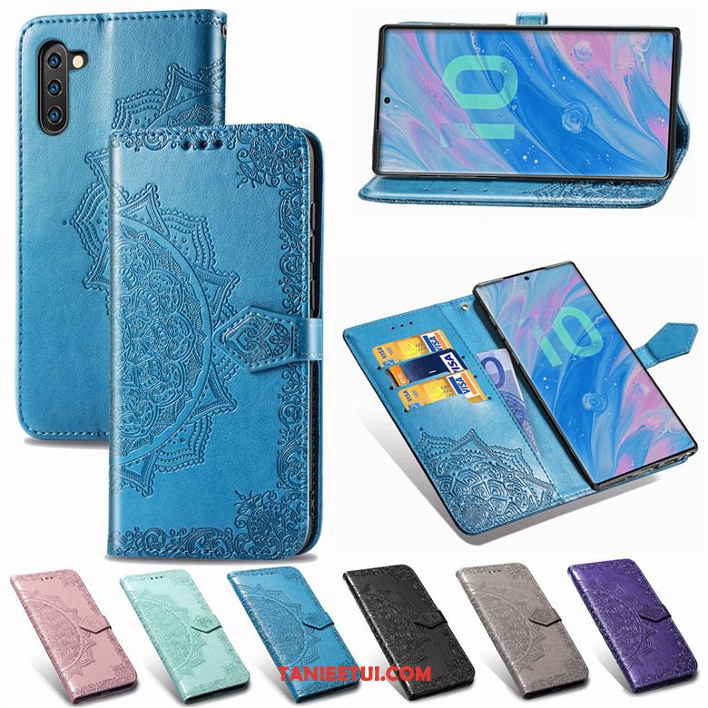 Etui Samsung Galaxy Note 10 Klapa Telefon Komórkowy Skórzany Futerał, Obudowa Samsung Galaxy Note 10 Ochraniacz Gwiazda Miękki