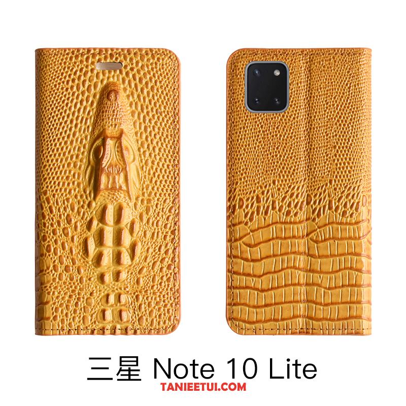 Etui Samsung Galaxy Note 10 Lite Wysoki Koniec Prawdziwa Skóra All Inclusive, Obudowa Samsung Galaxy Note 10 Lite Skórzany Futerał Gwiazda Żółty