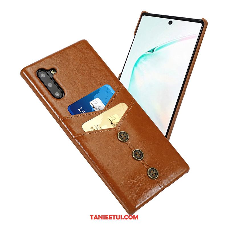 Etui Samsung Galaxy Note 10 Telefon Komórkowy Gwiazda Klamra, Obudowa Samsung Galaxy Note 10 Karta Ochraniacz Braun