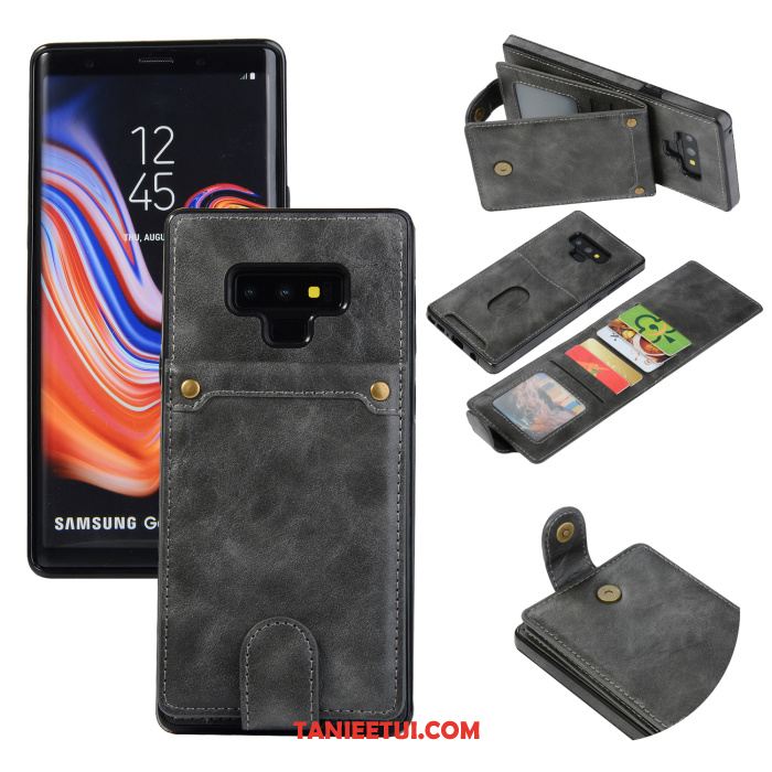 Etui Samsung Galaxy Note 9 Skórzany Futerał All Inclusive Ochraniacz, Futerał Samsung Galaxy Note 9 Szary Telefon Komórkowy Gwiazda