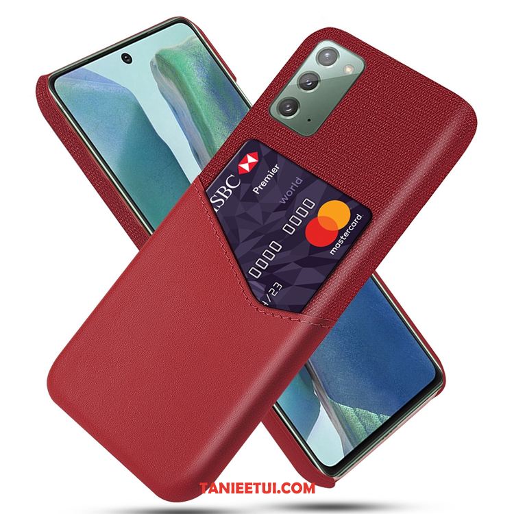 Etui Samsung Galaxy Note20 Torby Anti-fall Czerwony, Futerał Samsung Galaxy Note20 Nubuku Karta Gwiazda