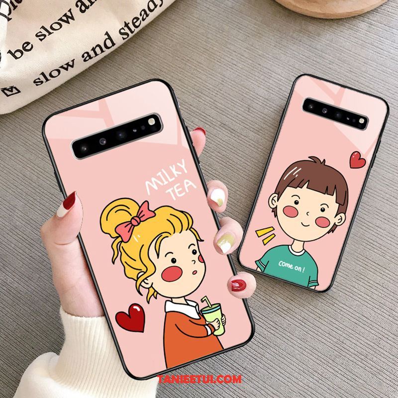 Etui Samsung Galaxy S10 5g Kreatywne Miękki Silikonowe, Obudowa Samsung Galaxy S10 5g Różowe Piękny Szkło