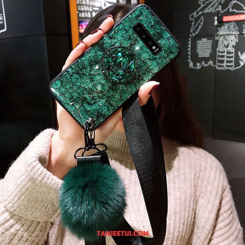 Etui Samsung Galaxy S10+ Anti-fall Purpurowy Silikonowe, Futerał Samsung Galaxy S10+ Wiszące Ozdoby Ochraniacz Tendencja