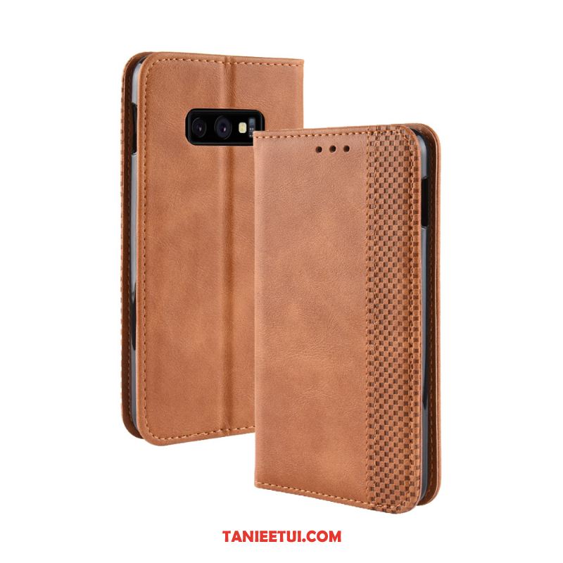 Etui Samsung Galaxy S10e Anti-fall Skórzany Futerał Vintage, Pokrowce Samsung Galaxy S10e Wzór Ochraniacz Telefon Komórkowy Braun