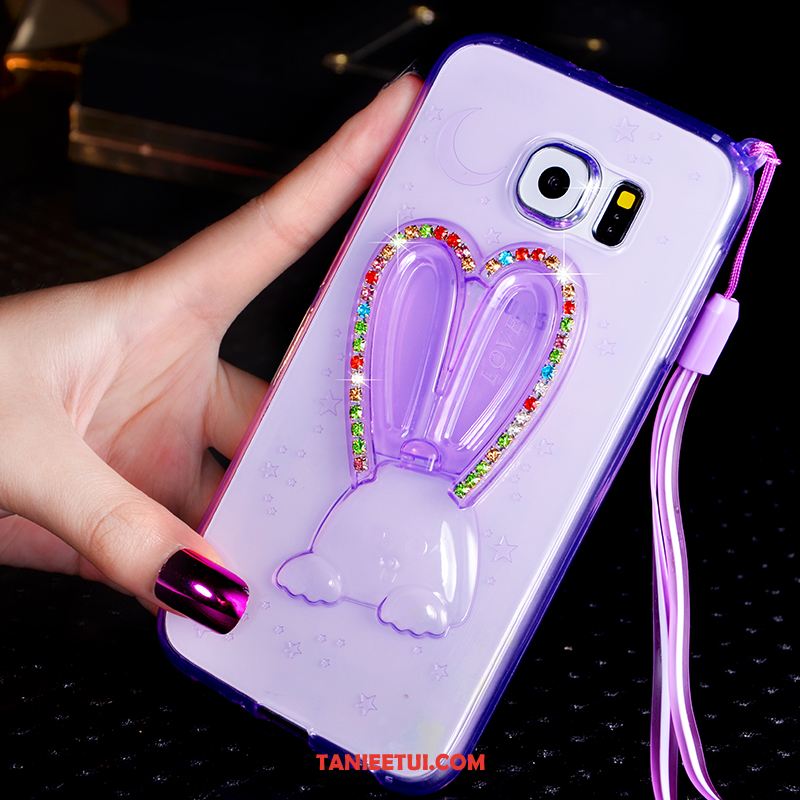 Etui Samsung Galaxy S6 Gwiazda Przezroczysty Telefon Komórkowy, Futerał Samsung Galaxy S6 Fioletowy Ochraniacz Rhinestone