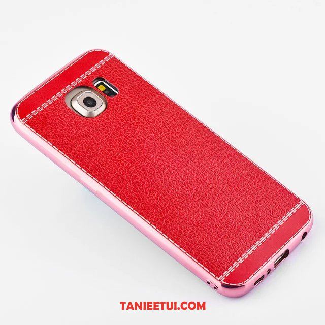 Etui Samsung Galaxy S6 Skóra Telefon Komórkowy Miękki, Obudowa Samsung Galaxy S6 Gwiazda Czerwony All Inclusive