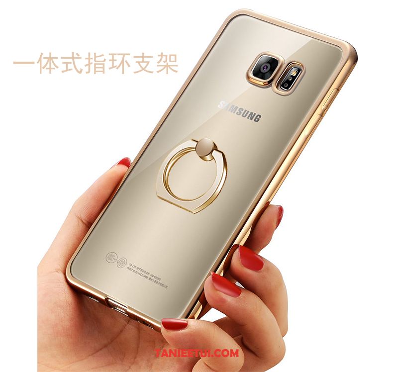 Etui Samsung Galaxy S7 Edge Klamra Złoto Wspornik, Futerał Samsung Galaxy S7 Edge Tendencja Przezroczysty Ring