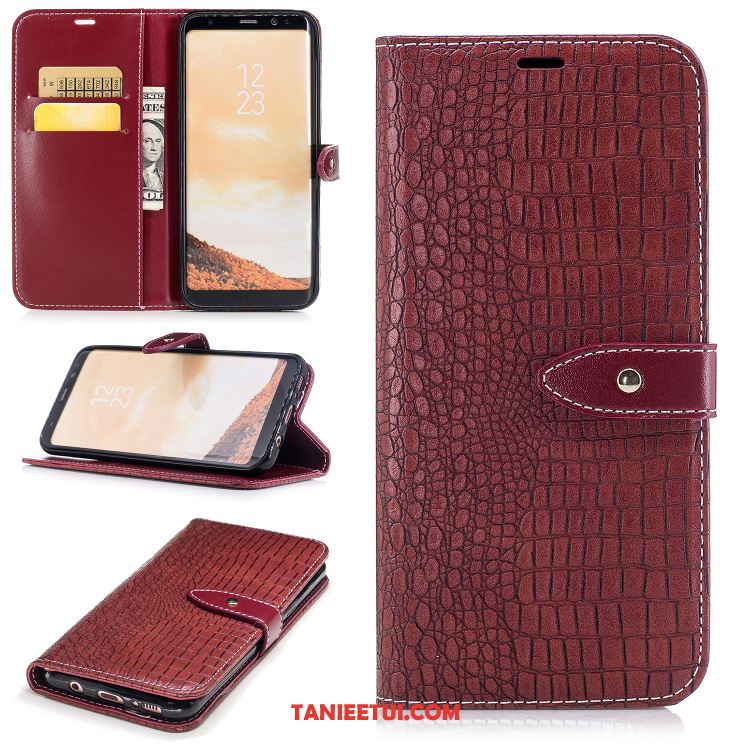 Etui Samsung Galaxy S8 Czerwony Gwiazda Vintage, Pokrowce Samsung Galaxy S8 Wzór Krokodyla Telefon Komórkowy Anti-fall