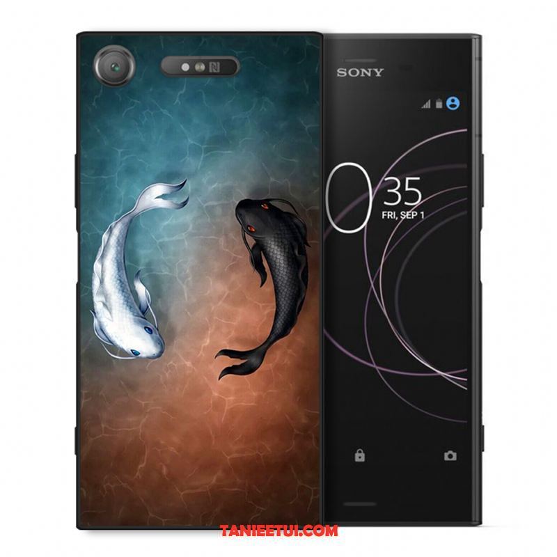 Etui Sony Xperia Xz1 Osobowość All Inclusive Anti-fall, Futerał Sony Xperia Xz1 Silikonowe Telefon Komórkowy Ciemno Niebieski