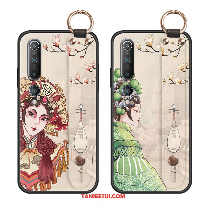 Etui Xiaomi Mi 10 Opera Pekińska All Inclusive Anti-fall, Obudowa Xiaomi Mi 10 Wiszące Ozdoby Zielony Telefon Komórkowy Beige