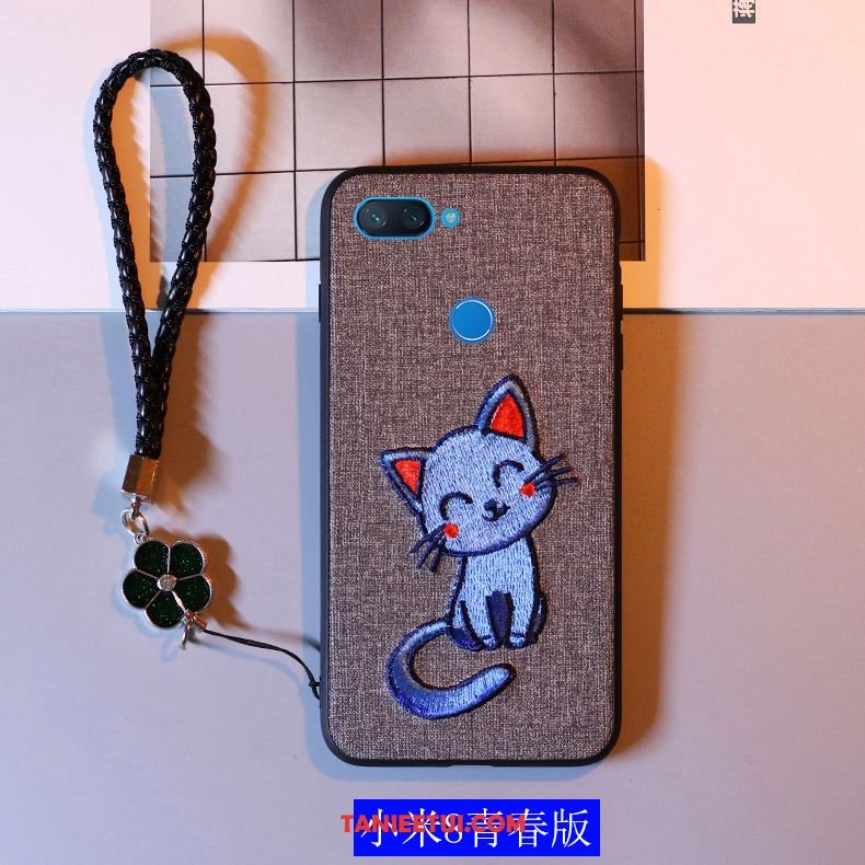 Etui Xiaomi Mi 8 Lite Niebieski Anti-fall Ochraniacz, Futerał Xiaomi Mi 8 Lite Wzór Przezroczysty Kreskówka Beige