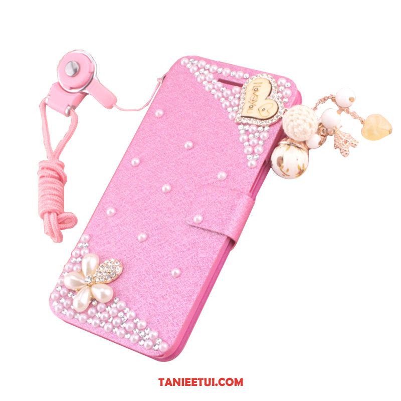 Etui Xiaomi Mi 8 Lite Rhinestone Nowy Anti-fall, Obudowa Xiaomi Mi 8 Lite Skórzany Futerał Czerwony Telefon Komórkowy Beige