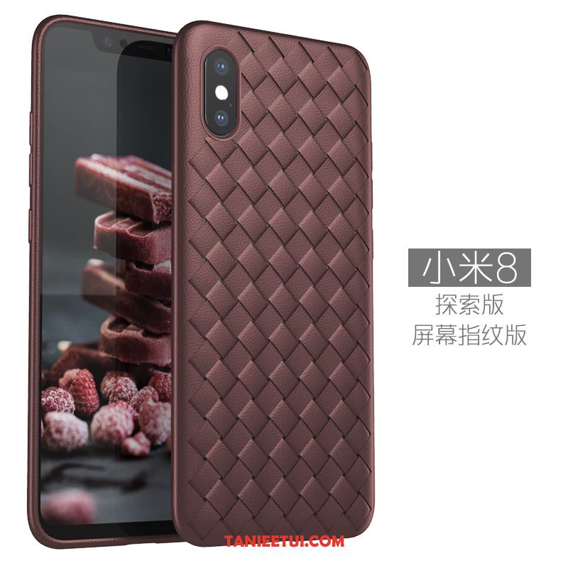 Etui Xiaomi Mi 8 Pro Wzór Oddychające Przeplatane, Pokrowce Xiaomi Mi 8 Pro Antypoślizgowe Telefon Komórkowy Ochraniacz Braun Beige