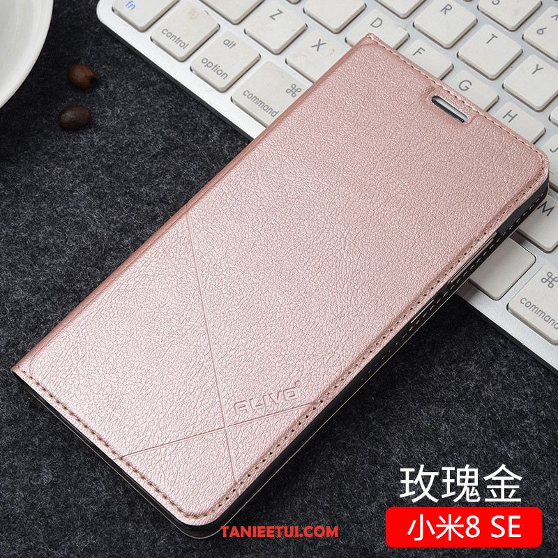 Etui Xiaomi Mi 8 Se Różowe All Inclusive Anti-fall, Futerał Xiaomi Mi 8 Se Skórzany Futerał Cienkie Ochraniacz Beige