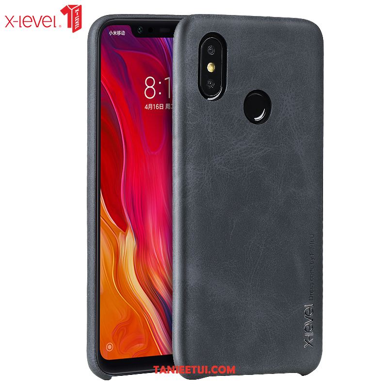 Etui Xiaomi Mi 8 Skóra Akcesoria Anti-fall, Obudowa Xiaomi Mi 8 Ochraniacz Cienkie Czarny Beige