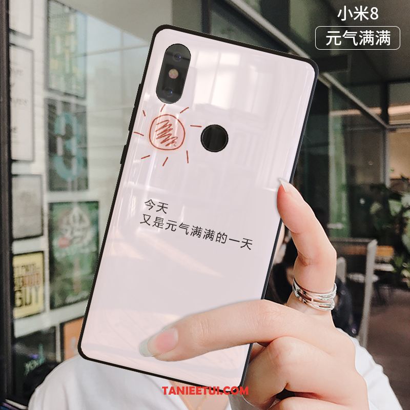 Etui Xiaomi Mi 8 Telefon Komórkowy Biały Szkło Hartowane, Pokrowce Xiaomi Mi 8 Ochraniacz Czerwony Netto Silikonowe Beige