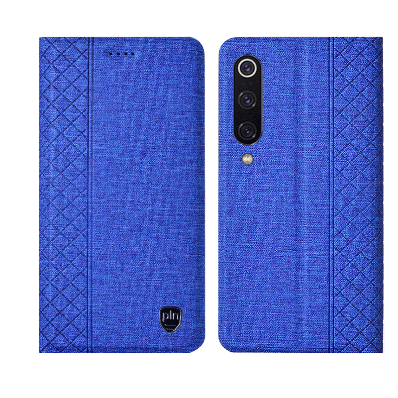 Etui Xiaomi Mi 9 All Inclusive Telefon Komórkowy W Kratę, Obudowa Xiaomi Mi 9 Skórzany Futerał Niebieski Czerwony Beige