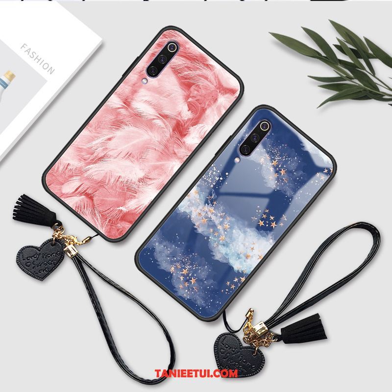 Etui Xiaomi Mi 9 Lite Gwiaździsty Młodzież Tendencja, Futerał Xiaomi Mi 9 Lite Szkło Anti-fall Różowe Beige