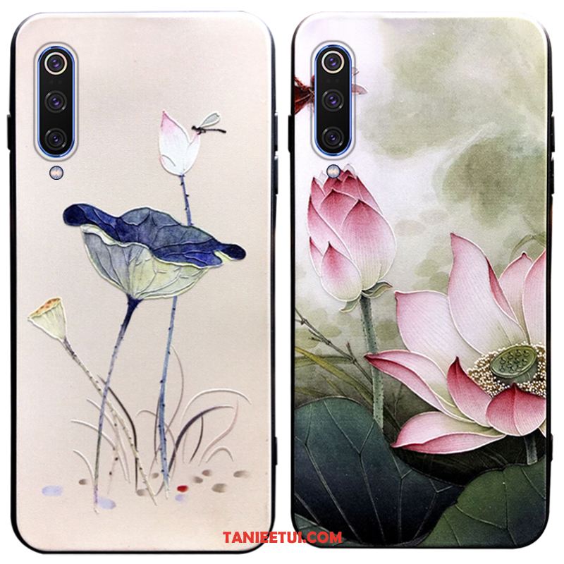 Etui Xiaomi Mi 9 Ochraniacz Obrzeża Anti-fall, Obudowa Xiaomi Mi 9 Vintage Kwiaty Modna Marka Beige