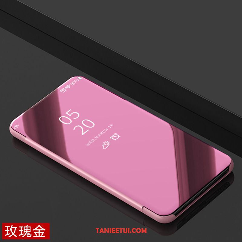 Etui Xiaomi Mi 9 Skórzany Futerał Telefon Komórkowy Różowe Złoto, Obudowa Xiaomi Mi 9 Anti-fall Mały Lustro Beige