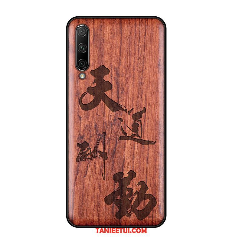 Etui Xiaomi Mi A3 Drewniany Z Litego Drewna Rzeźba, Futerał Xiaomi Mi A3 Mały All Inclusive Ochraniacz Beige