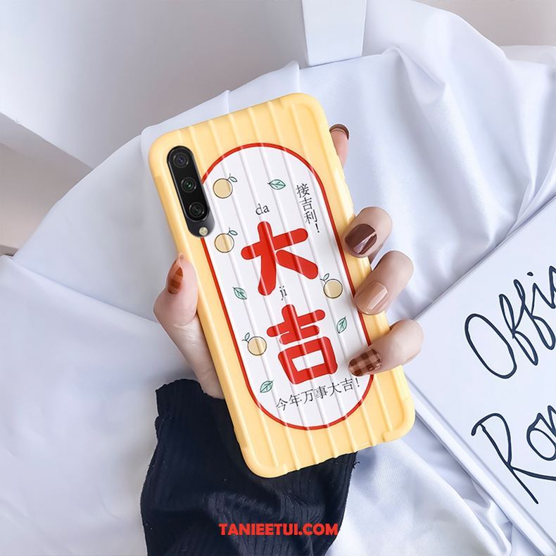 Etui Xiaomi Mi A3 Rat Żółty Wiszące Ozdoby, Obudowa Xiaomi Mi A3 Telefon Komórkowy Zakochani Ochraniacz Beige