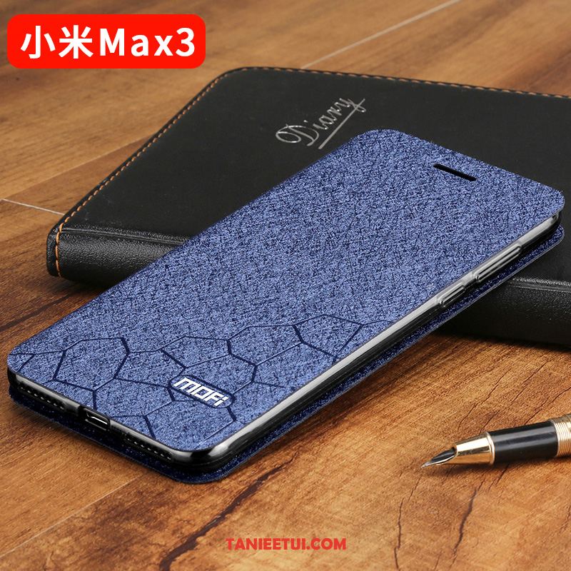 Etui Xiaomi Mi Max 3 Miękki Skórzany Futerał Anti-fall, Obudowa Xiaomi Mi Max 3 Klapa Trudno Telefon Komórkowy Beige