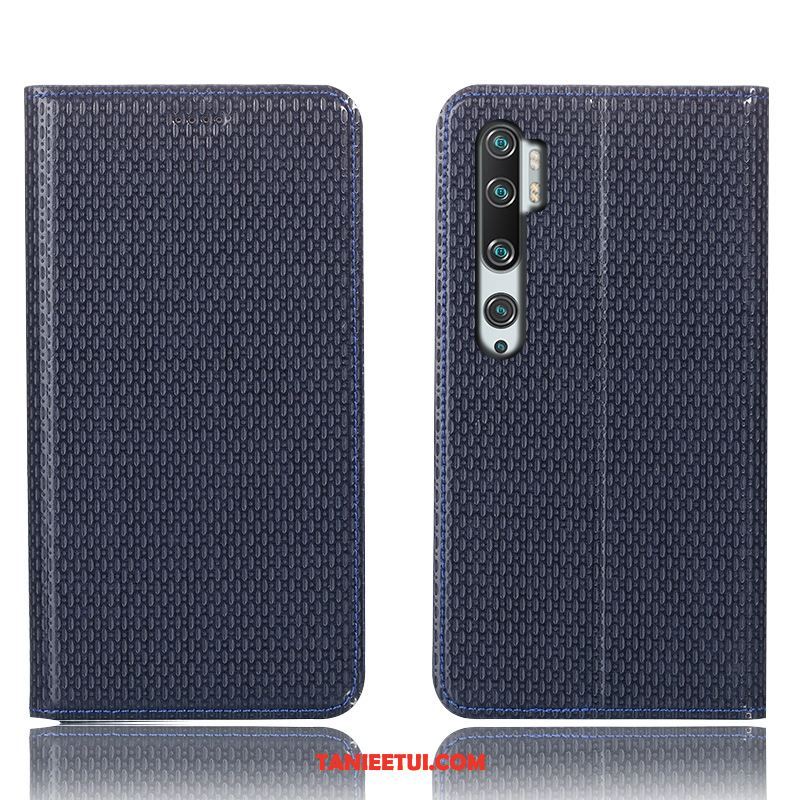 Etui Xiaomi Mi Note 10 Skórzany Futerał Anti-fall Zielony, Obudowa Xiaomi Mi Note 10 Telefon Komórkowy Mały Wzór Beige