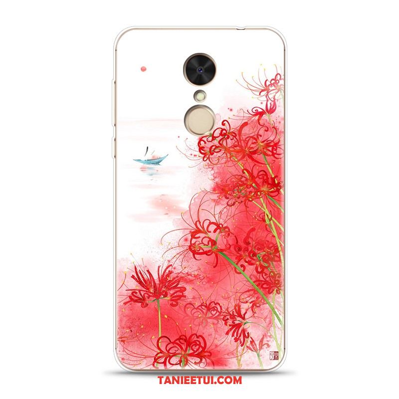 Etui Xiaomi Redmi 5 Plus Mały Kwiaty Chiński Styl, Pokrowce Xiaomi Redmi 5 Plus Różowe Świeży Kolor Beige