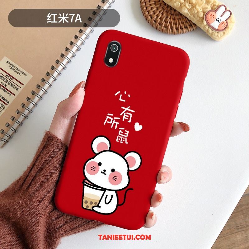 Etui Xiaomi Redmi 7a Zakochani Miękki Czerwony Netto, Obudowa Xiaomi Redmi 7a Nowy Anti-fall Cienkie Beige