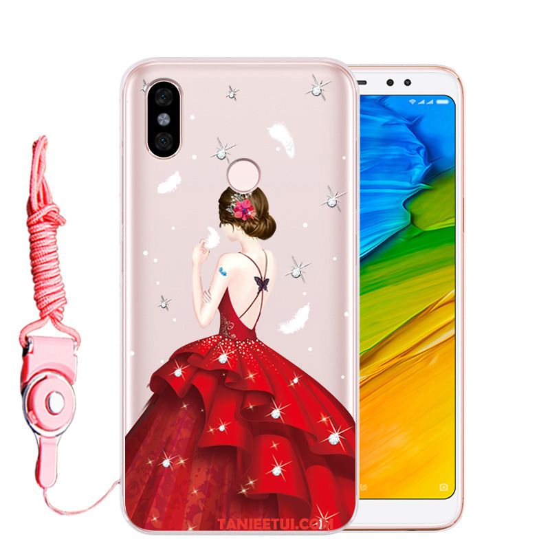 Etui Xiaomi Redmi Note 5 Mały Anti-fall Miękki, Futerał Xiaomi Redmi Note 5 All Inclusive Ochraniacz Rhinestone Beige