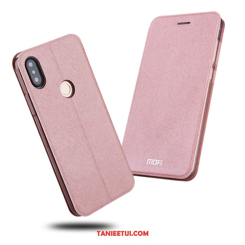 Etui Xiaomi Redmi Note 5 Ochraniacz Skórzany Futerał Różowe, Futerał Xiaomi Redmi Note 5 Anti-fall Klapa Nowy Beige