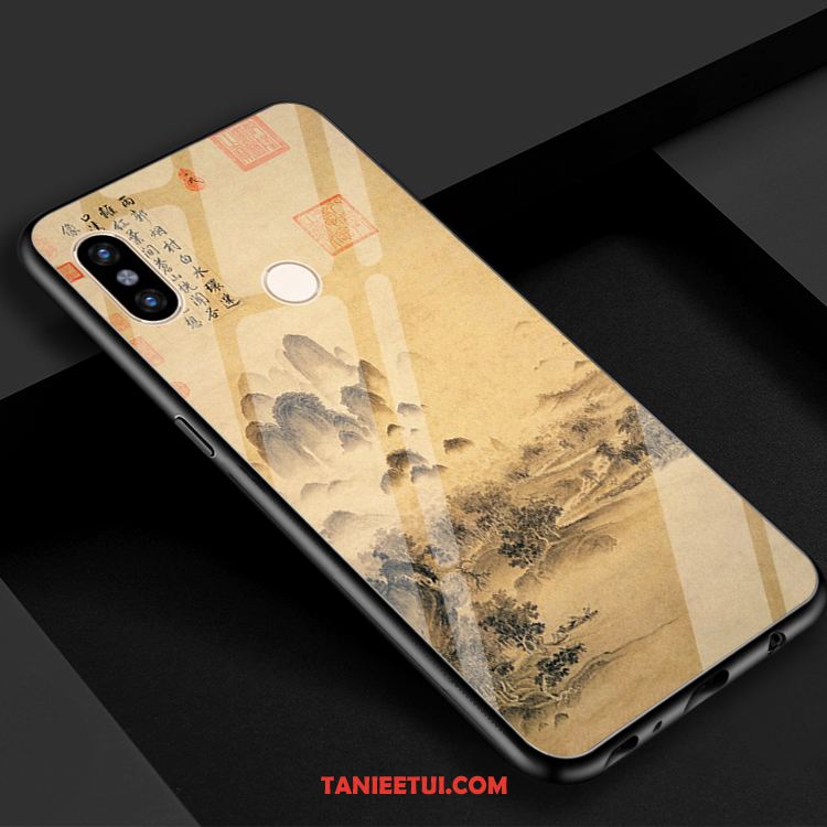 Etui Xiaomi Redmi Note 5 Vintage Wiatr Sztuka, Pokrowce Xiaomi Redmi Note 5 Lustro Telefon Komórkowy Czerwony Beige