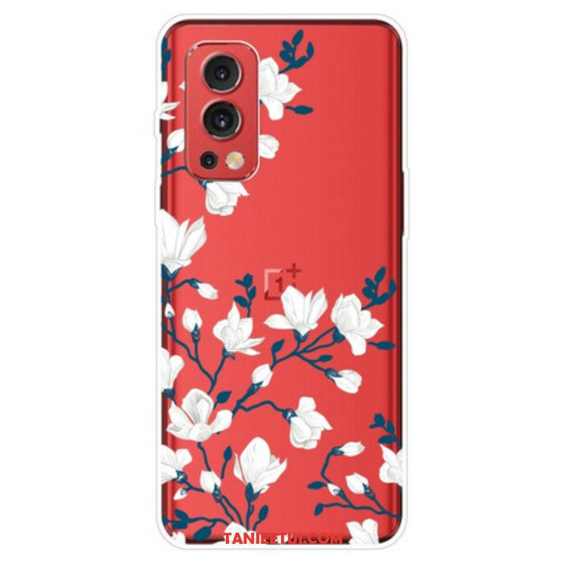 Etui do OnePlus Nord 2 5G Białe Kwiaty