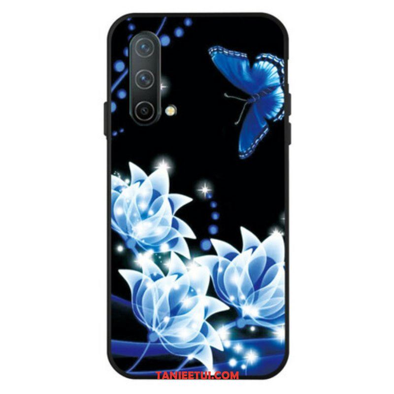 Etui do OnePlus Nord CE 5G Motyle I Niebieskie Kwiaty