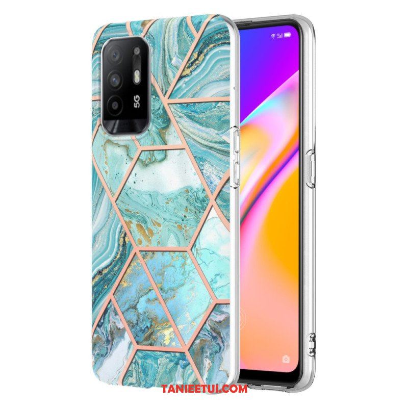 Etui do Oppo A94 5G Błyszczący Geometryczny Marmur