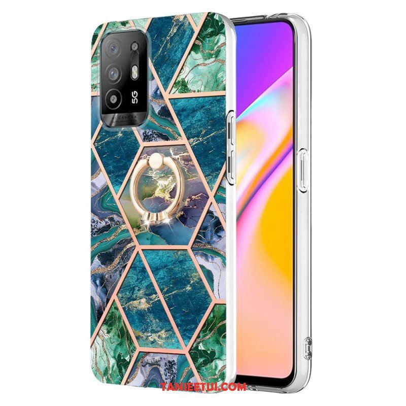 Etui do Oppo A94 5G Geometryczny Marmur Z Pierścionkiem