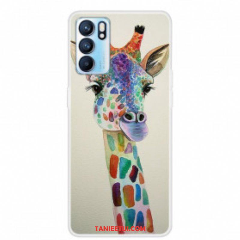 Etui do Oppo Reno 6 5G Kolorowa Żyrafa