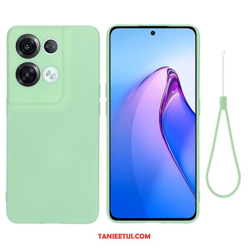 Etui do Oppo Reno 8 Pro z Łańcuch Płynny Silikon W Paski