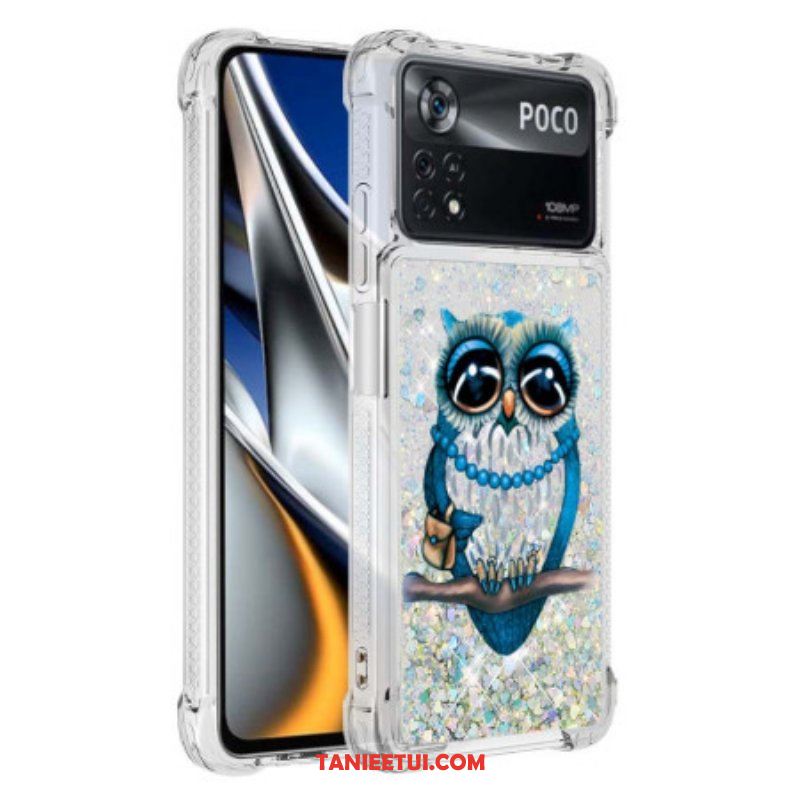 Etui do Poco X4 Pro 5G Pani Sowa Brokat