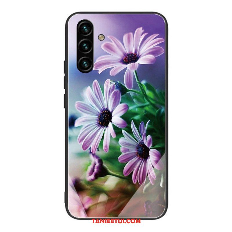 Etui do Samsung Galaxy A13 5G / A04s Kwiaty Ze Szkła Hartowanego