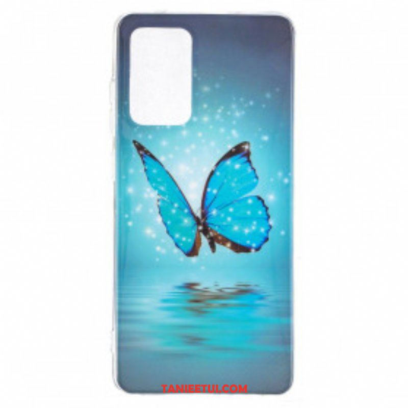 Etui do Samsung Galaxy A52 4G / A52 5G / A52s 5G Fluorescencyjny Niebieski Motyl