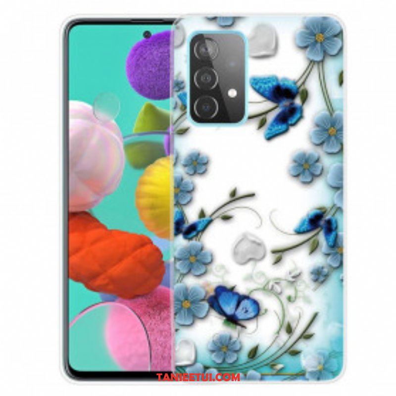 Etui do Samsung Galaxy A52 4G / A52 5G / A52s 5G Retro Motyle I Kwiaty